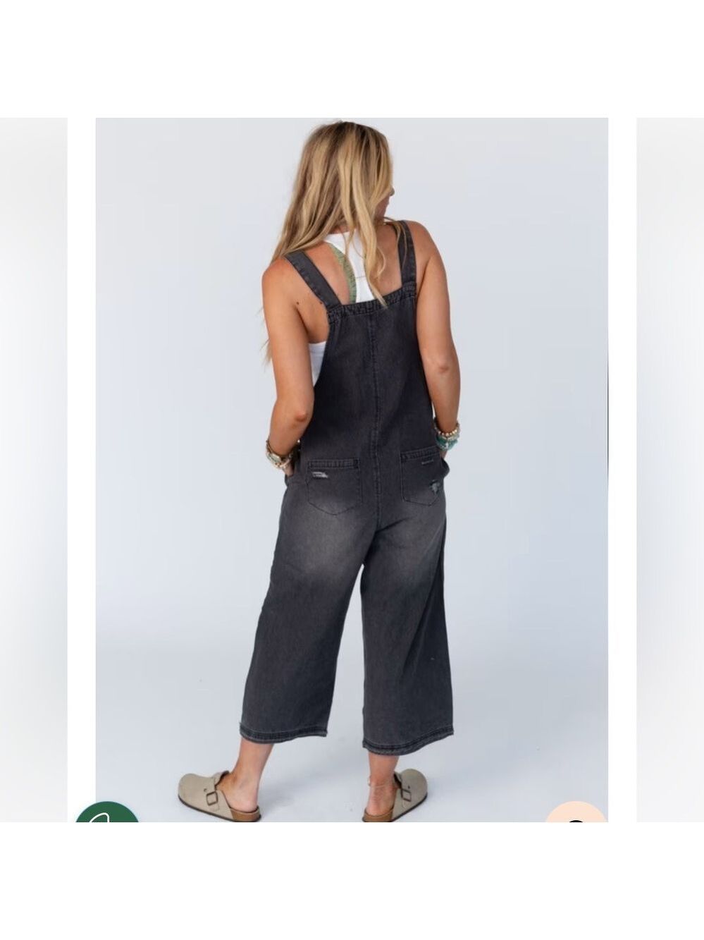 EASEL High Hopes Oversized Baggy Gray Black Overalls - Picture 2 of 4